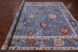 Blue Turkish Oushak Hand Knotted Wool Rug - 9' 1" X 11' 10" - Golden Nile