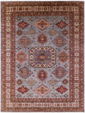 Super Kazak Hand Knotted Wool Rug - 9' 0" X 11' 10" - Golden Nile