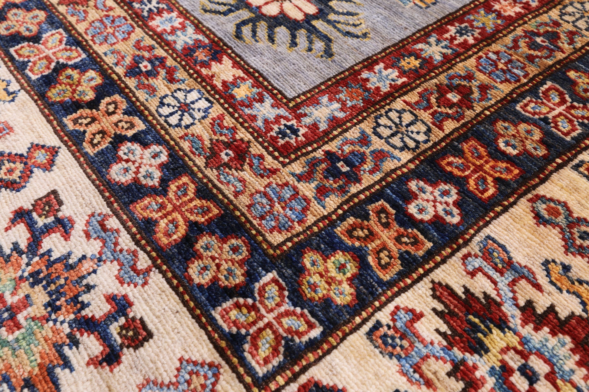 Super Kazak Hand Knotted Wool Rug - 9' 0" X 11' 10" - Golden Nile