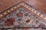 Grey Super Kazak Hand Knotted Wool Rug - 8' 1" X 9' 11" - Golden Nile
