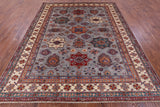 Grey Super Kazak Hand Knotted Wool Rug - 8' 1" X 9' 11" - Golden Nile