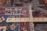 Grey Super Kazak Hand Knotted Wool Rug - 8' 1" X 9' 11" - Golden Nile