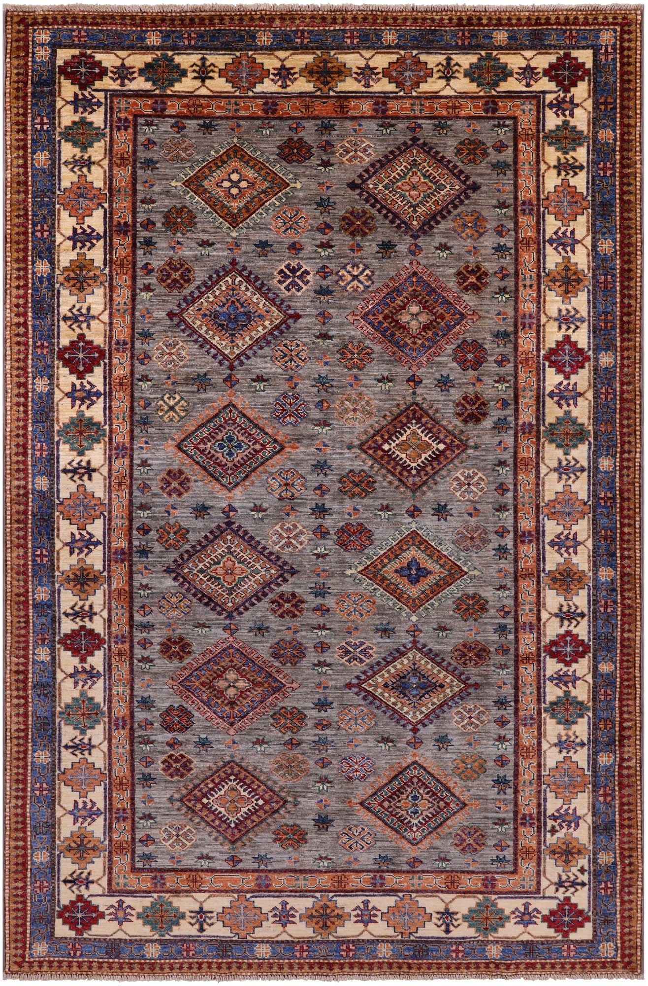 Super Kazak Hand Knotted Wool Rug - 5' 6" X 8' 4" - Golden Nile