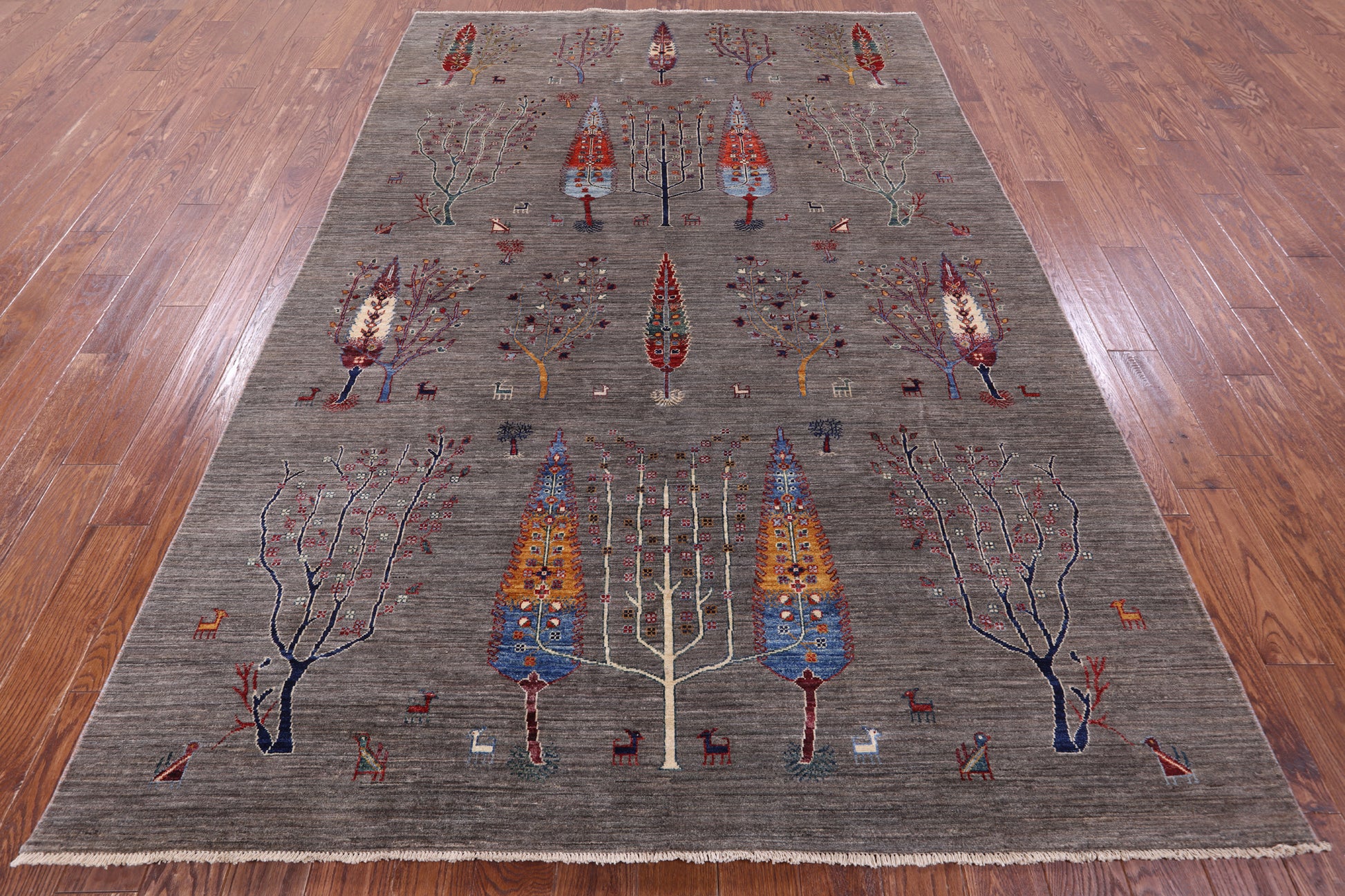 Tribal Persian Gabbeh Hand Knotted Wool Rug - 6' 8" X 9' 11" - Golden Nile