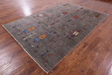 Tribal Persian Gabbeh Hand Knotted Wool Rug - 6' 8" X 9' 11" - Golden Nile
