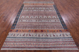 Tribal Persian Gabbeh Hand Knotted Wool Rug - 6' 6" X 9' 7" - Golden Nile