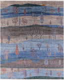 Tribal Persian Gabbeh Hand Knotted Wool Rug - 8' 1" X 9' 6" - Golden Nile