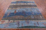 Tribal Persian Gabbeh Hand Knotted Wool Rug - 8' 1" X 9' 6" - Golden Nile