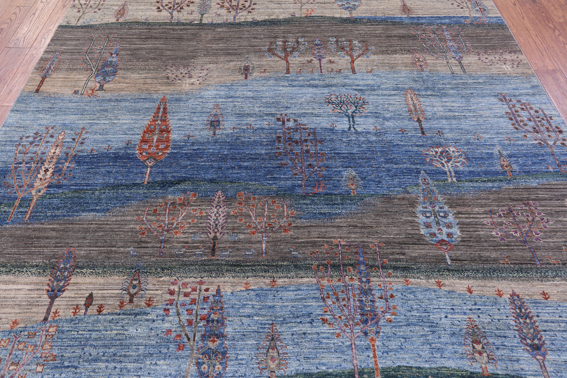 Tribal Persian Gabbeh Hand Knotted Wool Rug - 8' 1" X 9' 6" - Golden Nile