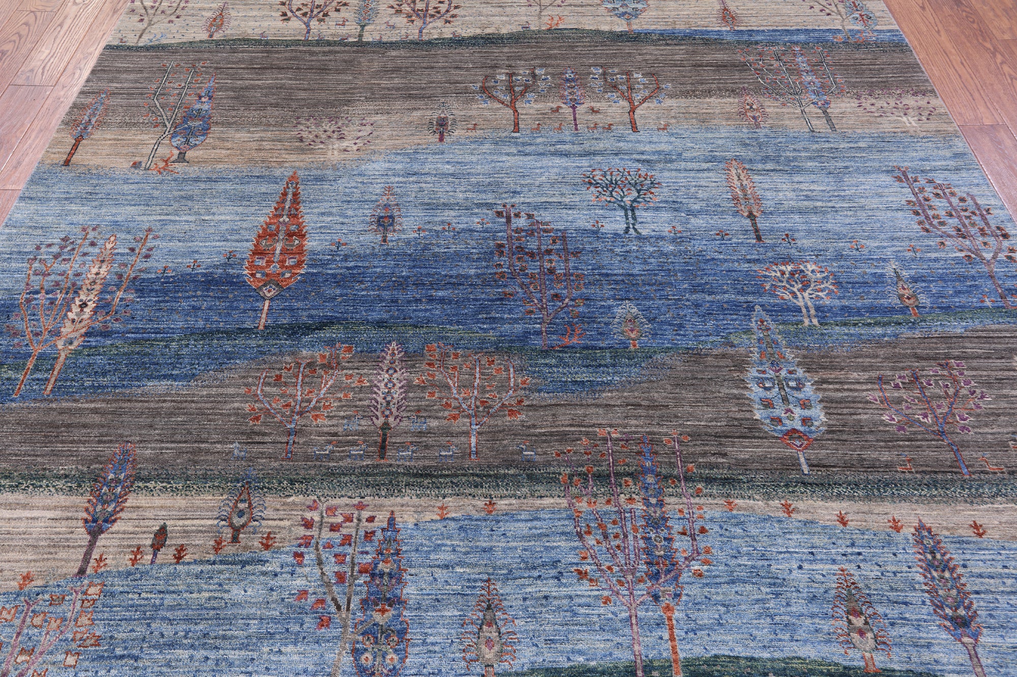 Tribal Persian Gabbeh Hand Knotted Wool Rug - 8' 1" X 9' 6" - Golden Nile
