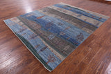 Tribal Persian Gabbeh Hand Knotted Wool Rug - 8' 1" X 9' 6" - Golden Nile