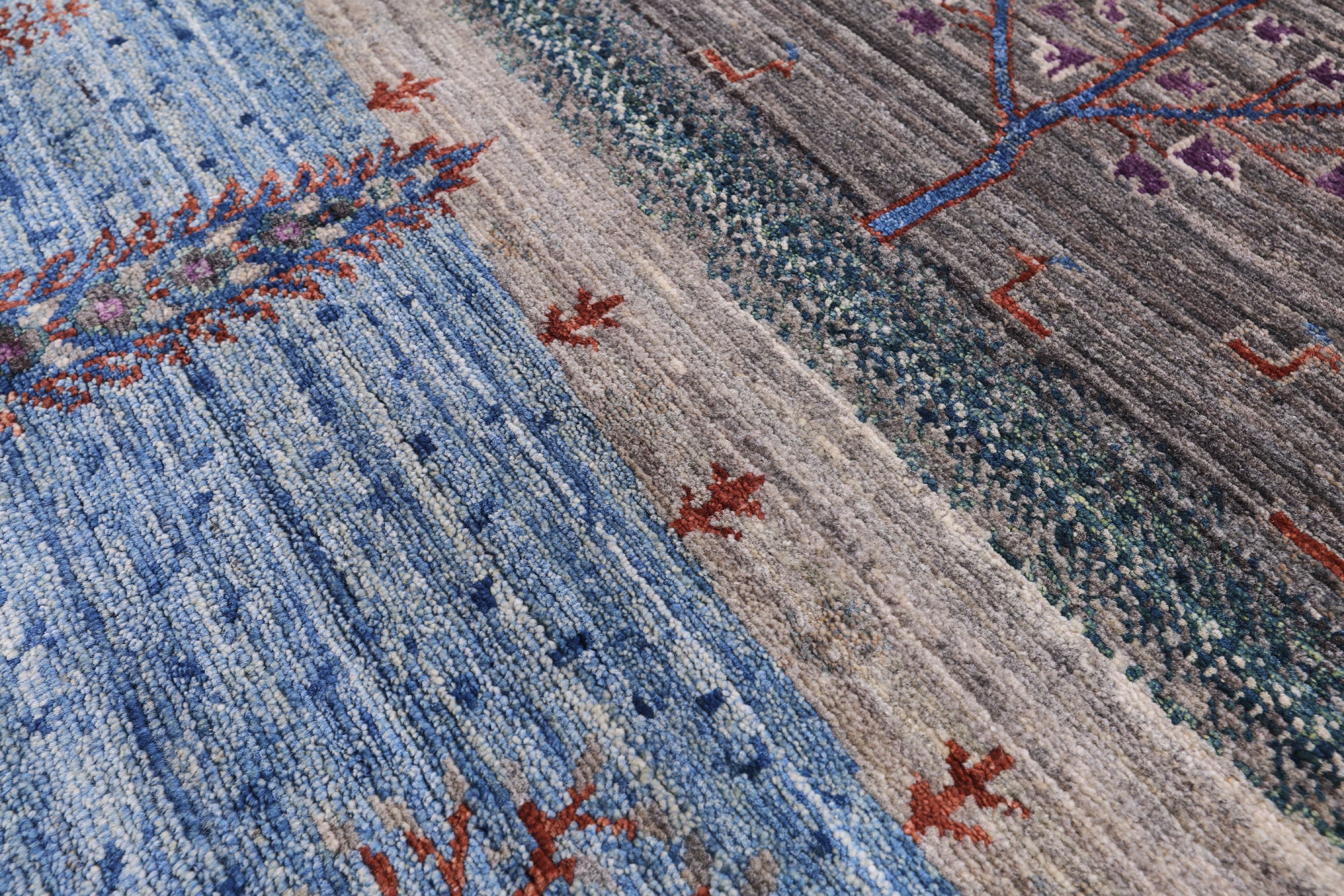 Tribal Persian Gabbeh Hand Knotted Wool Rug - 8' 1" X 9' 6" - Golden Nile