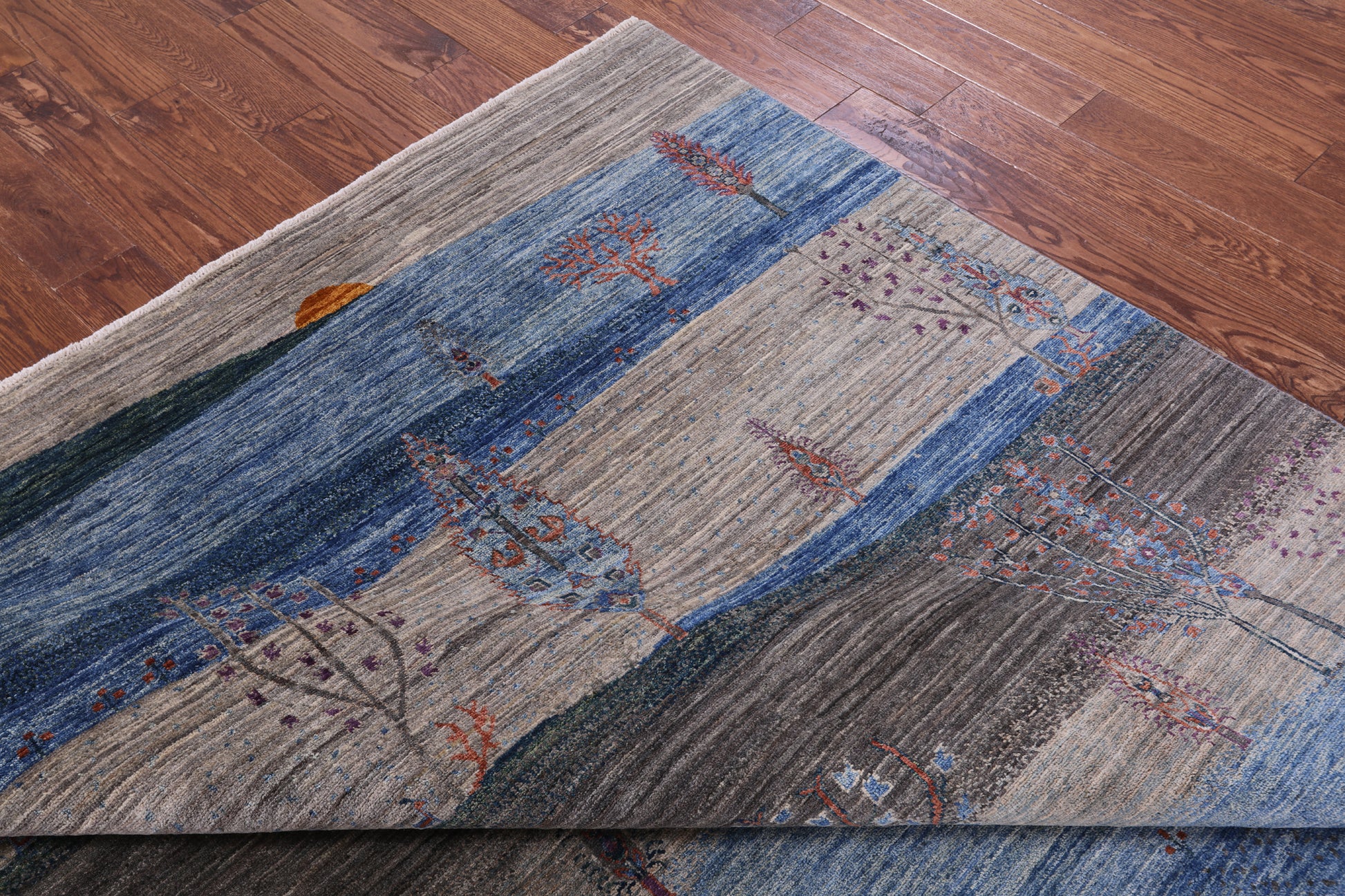 Tribal Persian Gabbeh Hand Knotted Wool Rug - 8' 1" X 9' 6" - Golden Nile