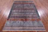Tribal Persian Gabbeh Hand Knotted Wool Rug - 5' 6" X 8' 0" - Golden Nile