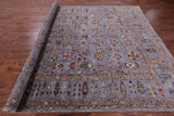 Grey Peshawar Hand Knotted Wool Rug - 9' 2" X 11' 10" - Golden Nile