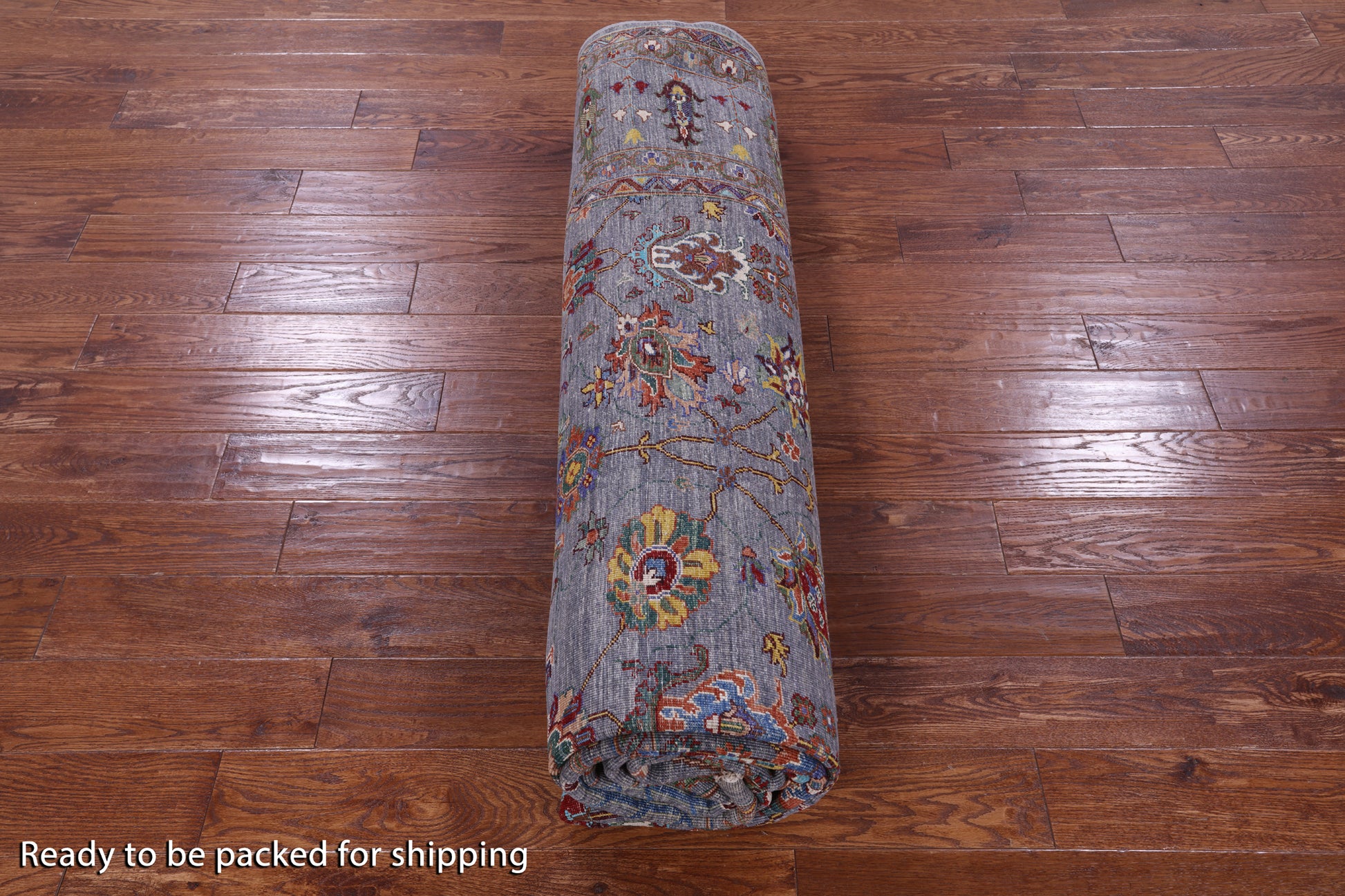 Grey Peshawar Hand Knotted Wool Rug - 9' 2" X 11' 10" - Golden Nile