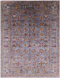 Grey Peshawar Hand Knotted Wool Rug - 9' 2" X 11' 10" - Golden Nile