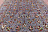 Grey Peshawar Hand Knotted Wool Rug - 9' 2" X 11' 10" - Golden Nile