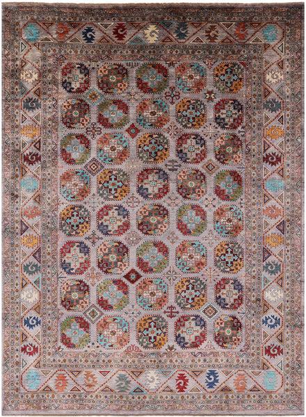 Turkmen Ersari Hand Knotted Wool Rug - 8' 9" X 11' 11" - Golden Nile