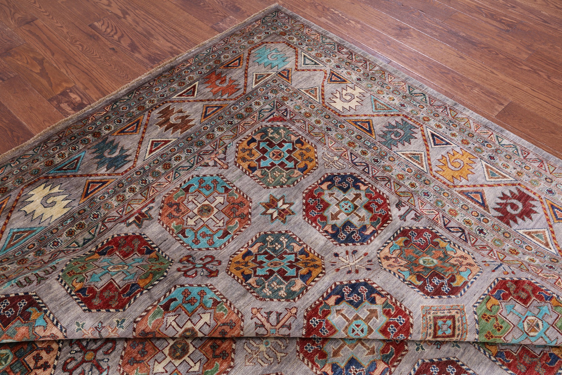 Turkmen Ersari Hand Knotted Wool Rug - 8' 9" X 11' 11" - Golden Nile