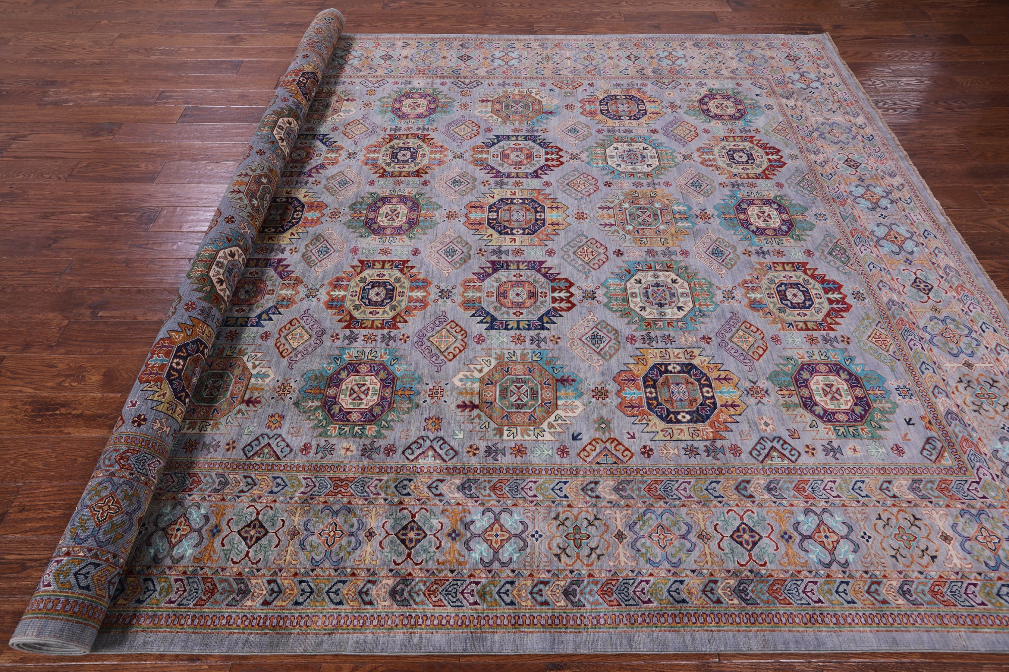 Turkmen Ersari Handmade Wool Rug - 8' 8" X 12' 0" - Golden Nile
