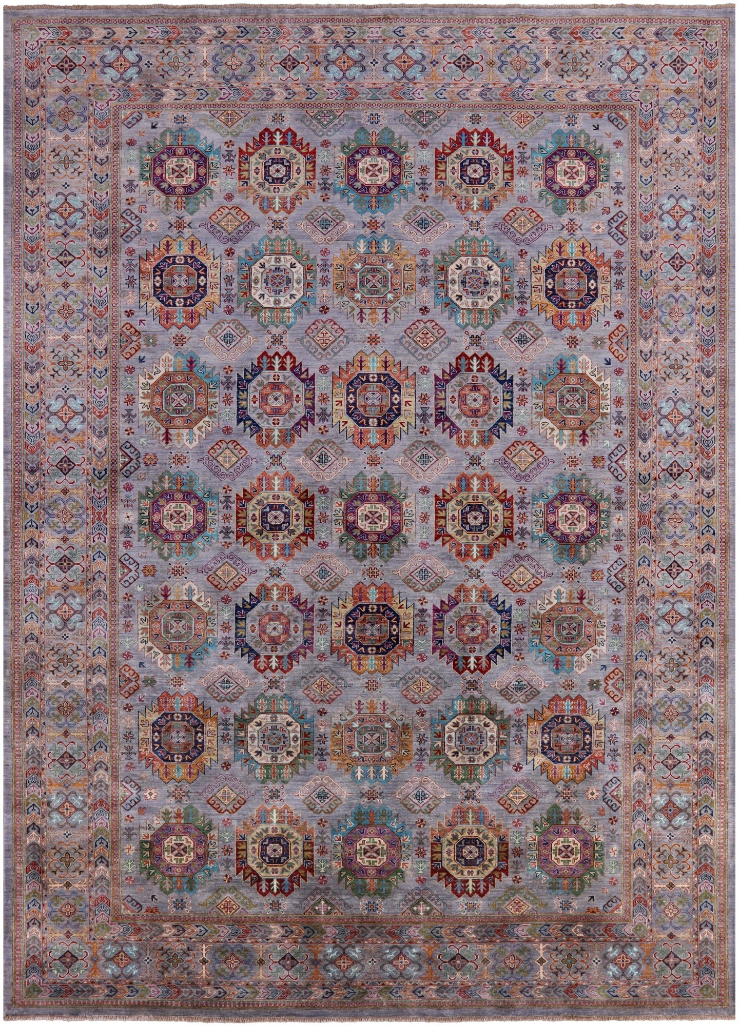 Turkmen Ersari Handmade Wool Rug - 8' 8" X 12' 0" - Golden Nile