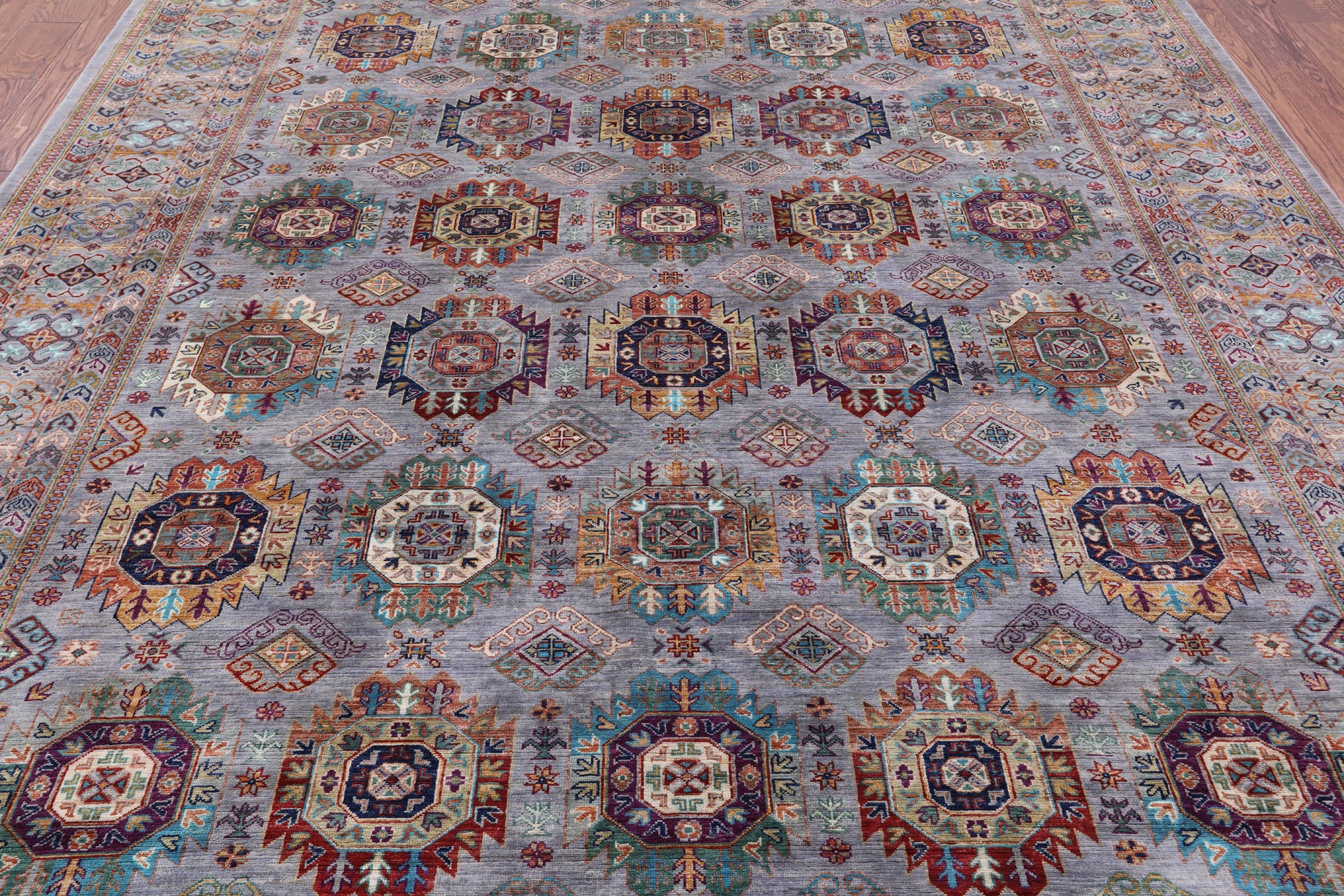 Turkmen Ersari Handmade Wool Rug - 8' 8" X 12' 0" - Golden Nile