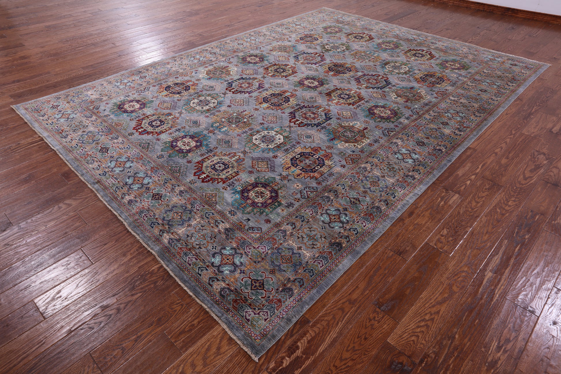 Turkmen Ersari Handmade Wool Rug - 8' 8" X 12' 0" - Golden Nile