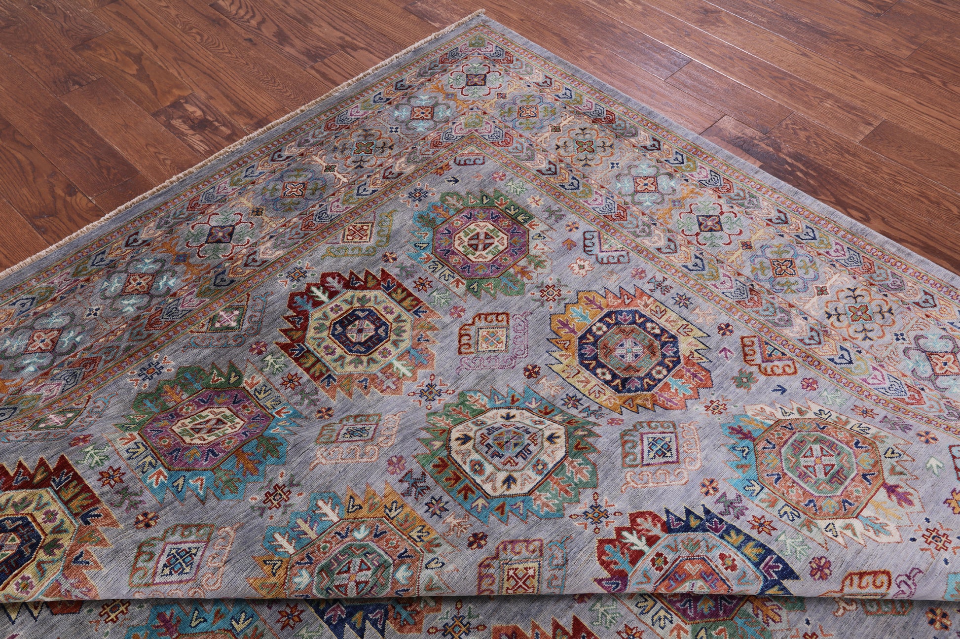 Turkmen Ersari Handmade Wool Rug - 8' 8" X 12' 0" - Golden Nile