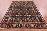 Brown Persian Tabriz Hand Knotted Wool Rug - 6' 11" X 10' 0" - Golden Nile