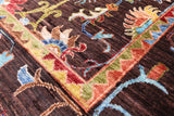 Brown Persian Tabriz Hand Knotted Wool Rug - 6' 11" X 10' 0" - Golden Nile