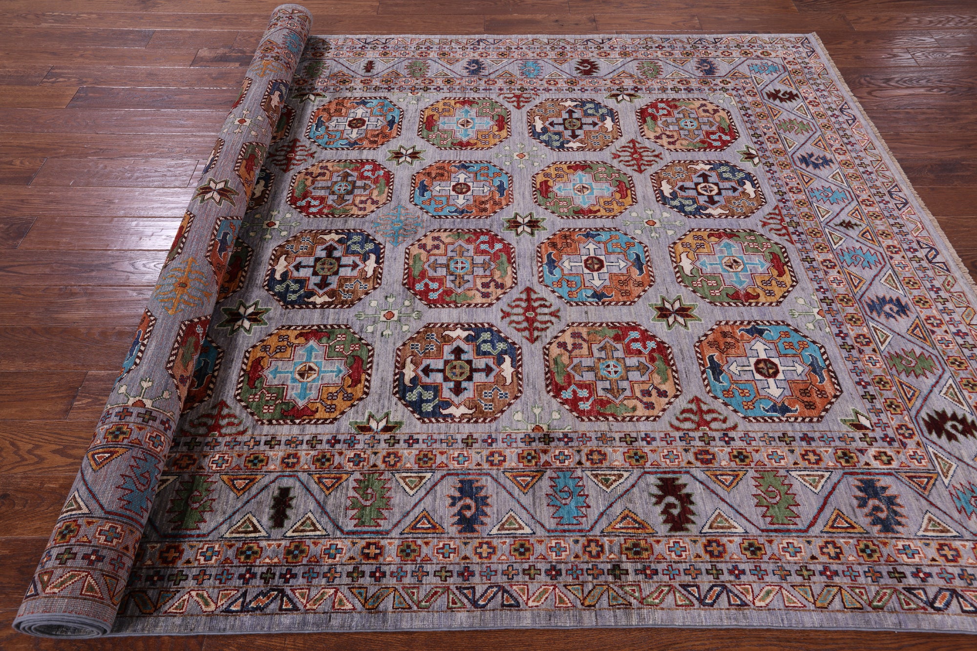 Turkmen Ersari Hand Knotted Wool Rug - 6' 9" X 10' 6" - Golden Nile