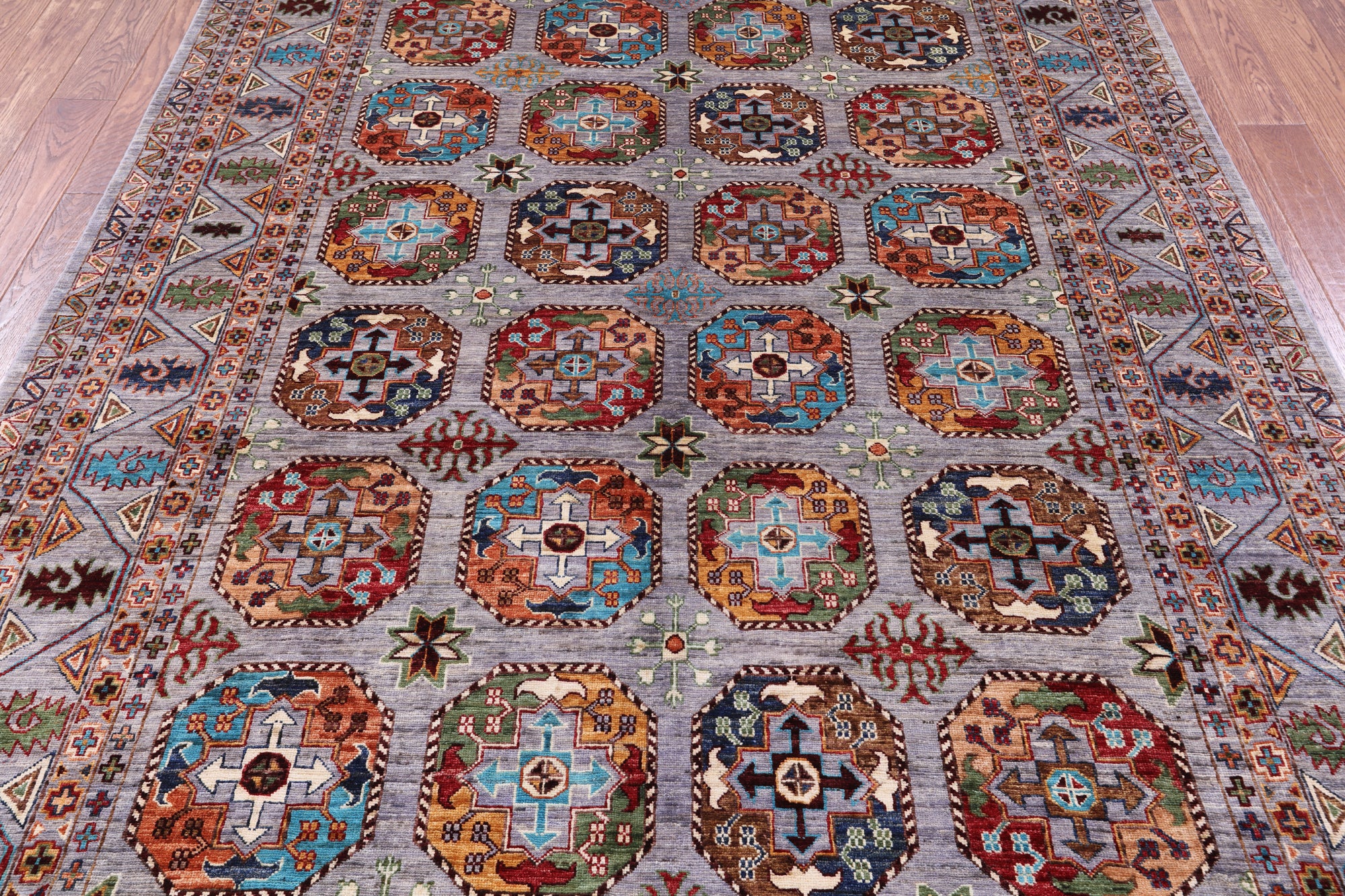 Turkmen Ersari Hand Knotted Wool Rug - 6' 9" X 10' 6" - Golden Nile