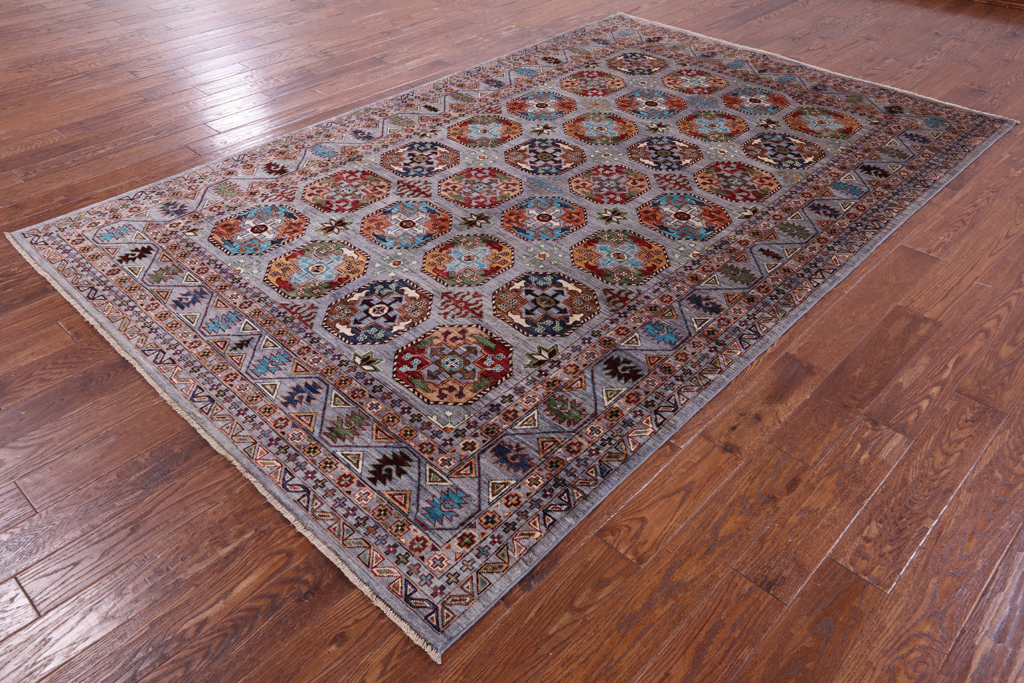 Turkmen Ersari Hand Knotted Wool Rug - 6' 9" X 10' 6" - Golden Nile