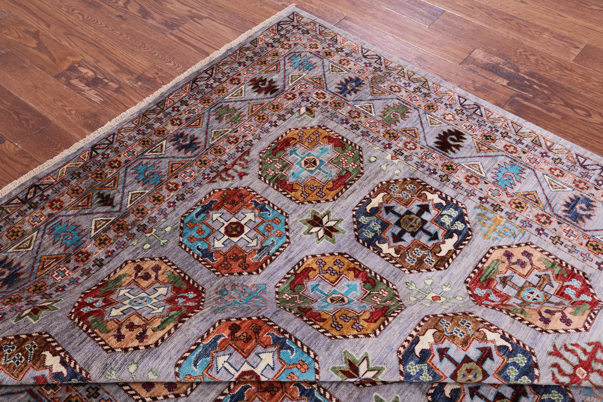 Turkmen Ersari Hand Knotted Wool Rug - 6' 9" X 10' 6" - Golden Nile