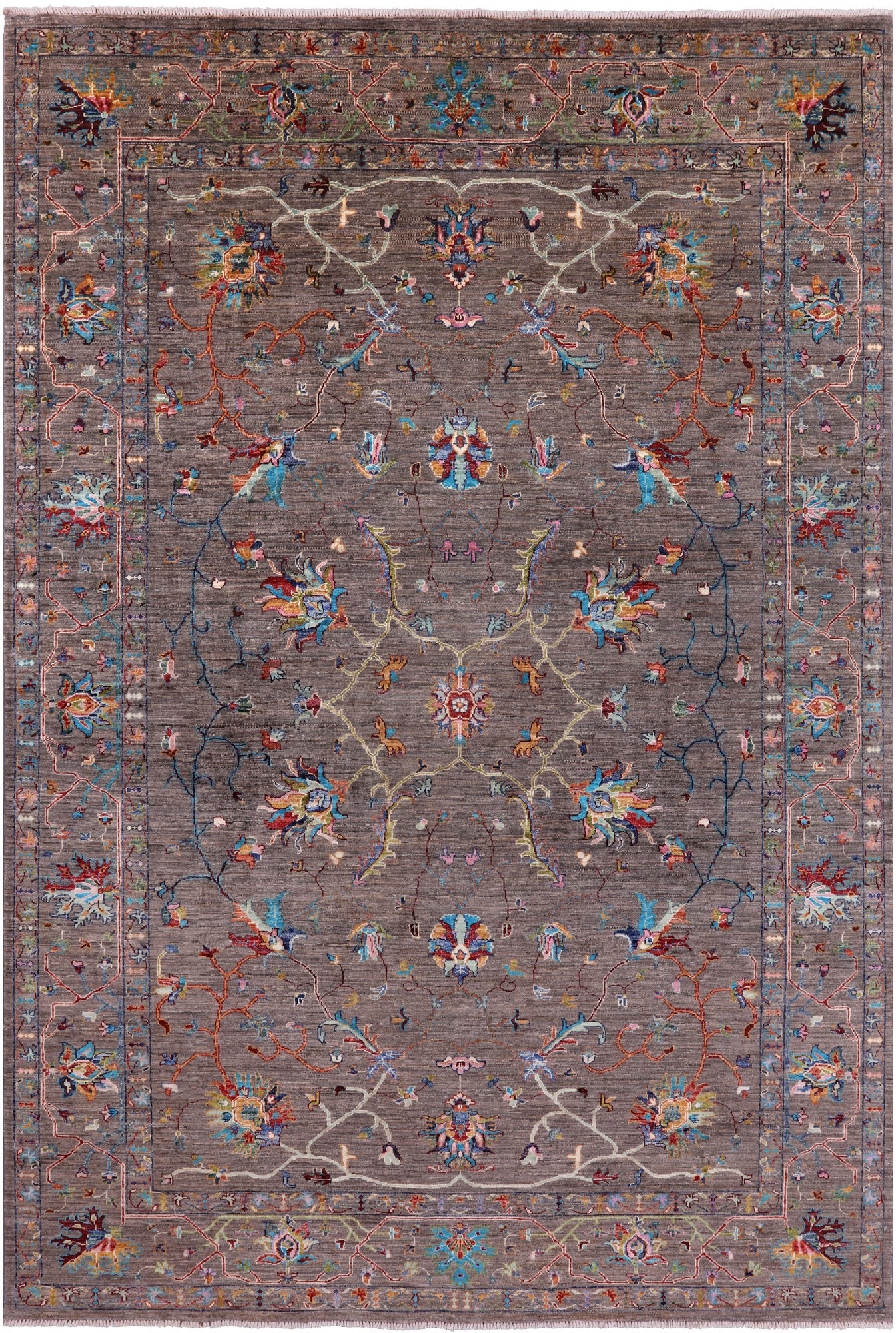 Peshawar Hand Knotted Wool Rug - 6' 9" X 10' 1" - Golden Nile
