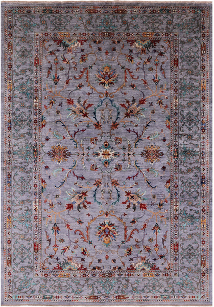 Peshawar Hand Knotted Wool Rug - 6' 8" X 9' 7" - Golden Nile