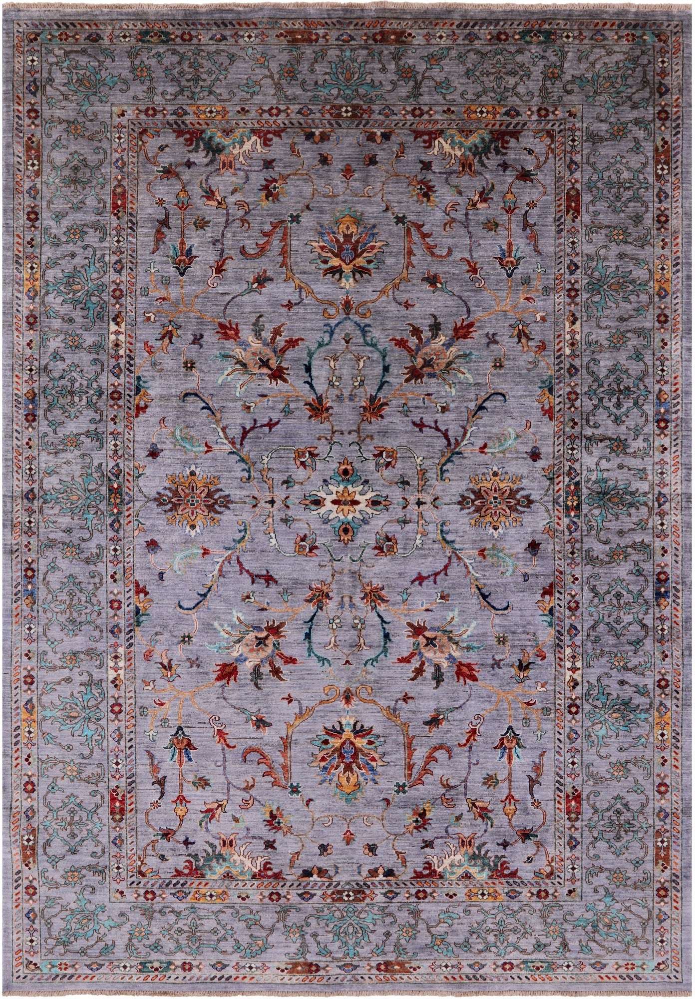 Peshawar Hand Knotted Wool Rug - 6' 8" X 9' 7" - Golden Nile
