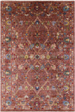 Brown Peshawar Hand Knotted Wool Rug - 6' 9" X 10' 1" - Golden Nile