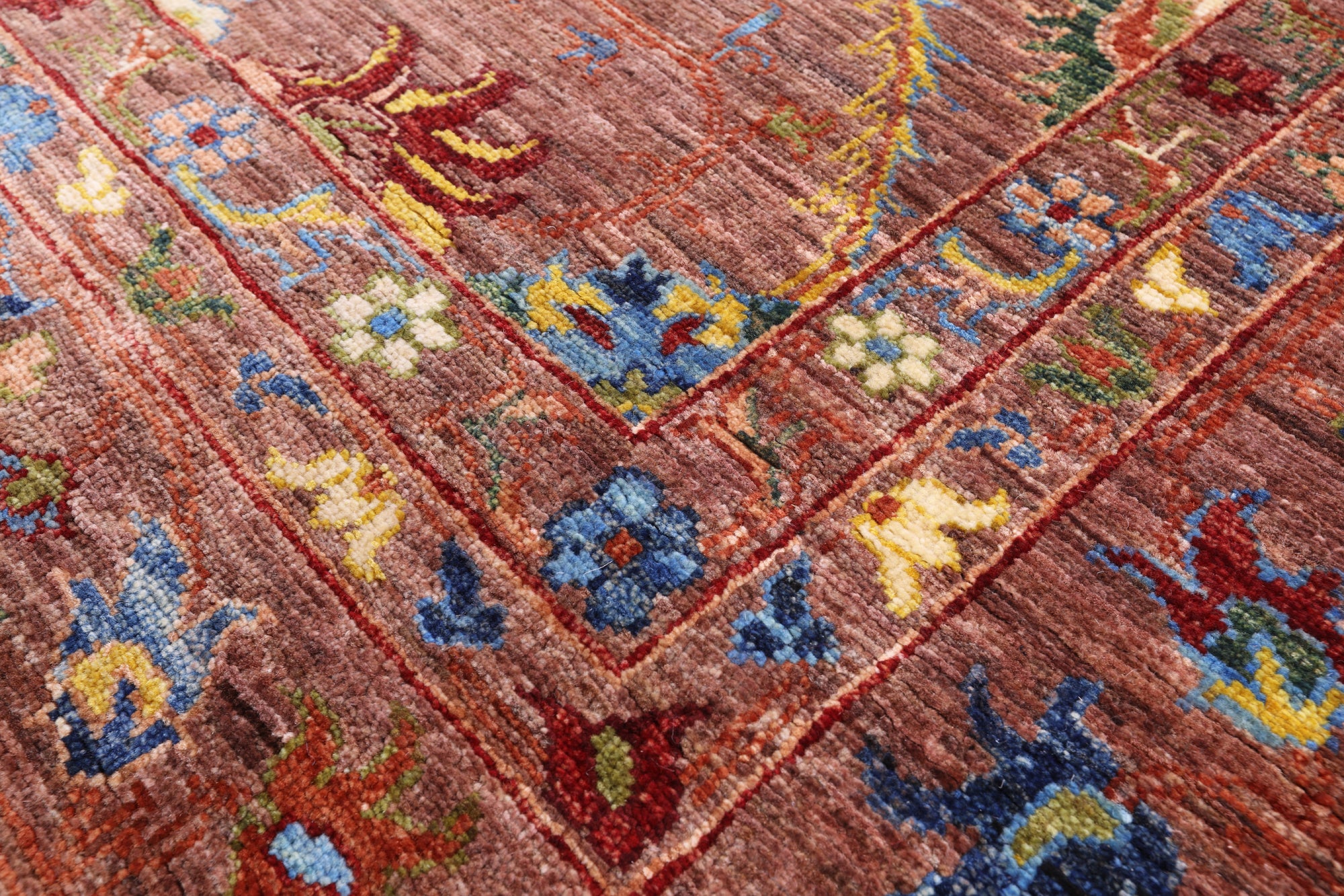 Brown Peshawar Hand Knotted Wool Rug - 6' 9" X 10' 1" - Golden Nile