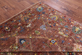Brown Peshawar Hand Knotted Wool Rug - 6' 9" X 10' 1" - Golden Nile