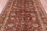 Brown Peshawar Hand Knotted Wool Rug - 6' 9" X 10' 0" - Golden Nile