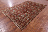 Brown Peshawar Hand Knotted Wool Rug - 6' 9" X 10' 0" - Golden Nile
