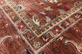 Brown Peshawar Hand Knotted Wool Rug - 6' 9" X 10' 0" - Golden Nile