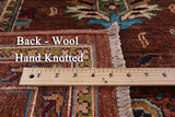 Brown Peshawar Hand Knotted Wool Rug - 6' 9" X 10' 0" - Golden Nile