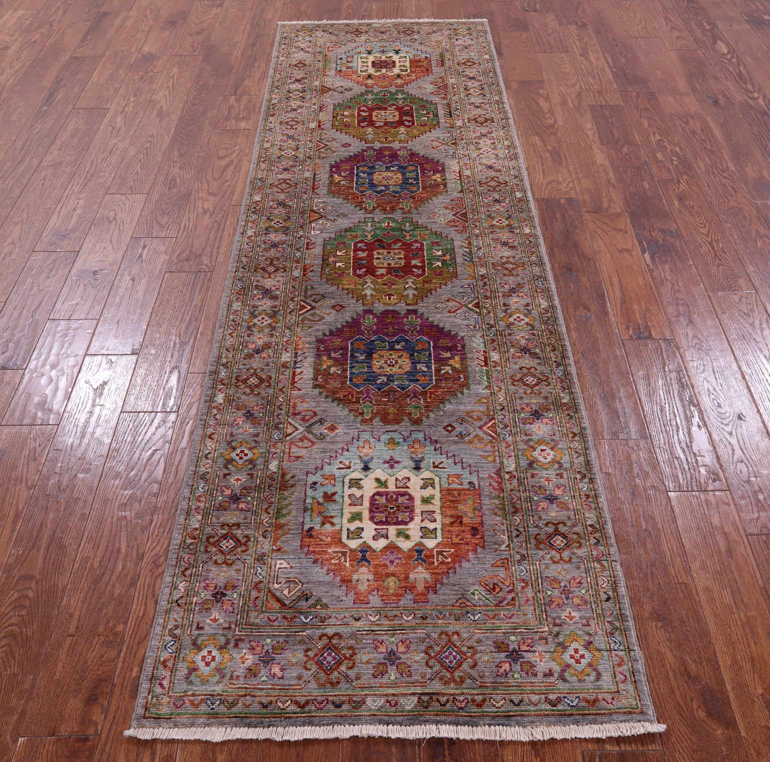 Turkmen Ersari Hand Knotted Wool Runner Rug - 2' 9" X 9' 3" - Golden Nile