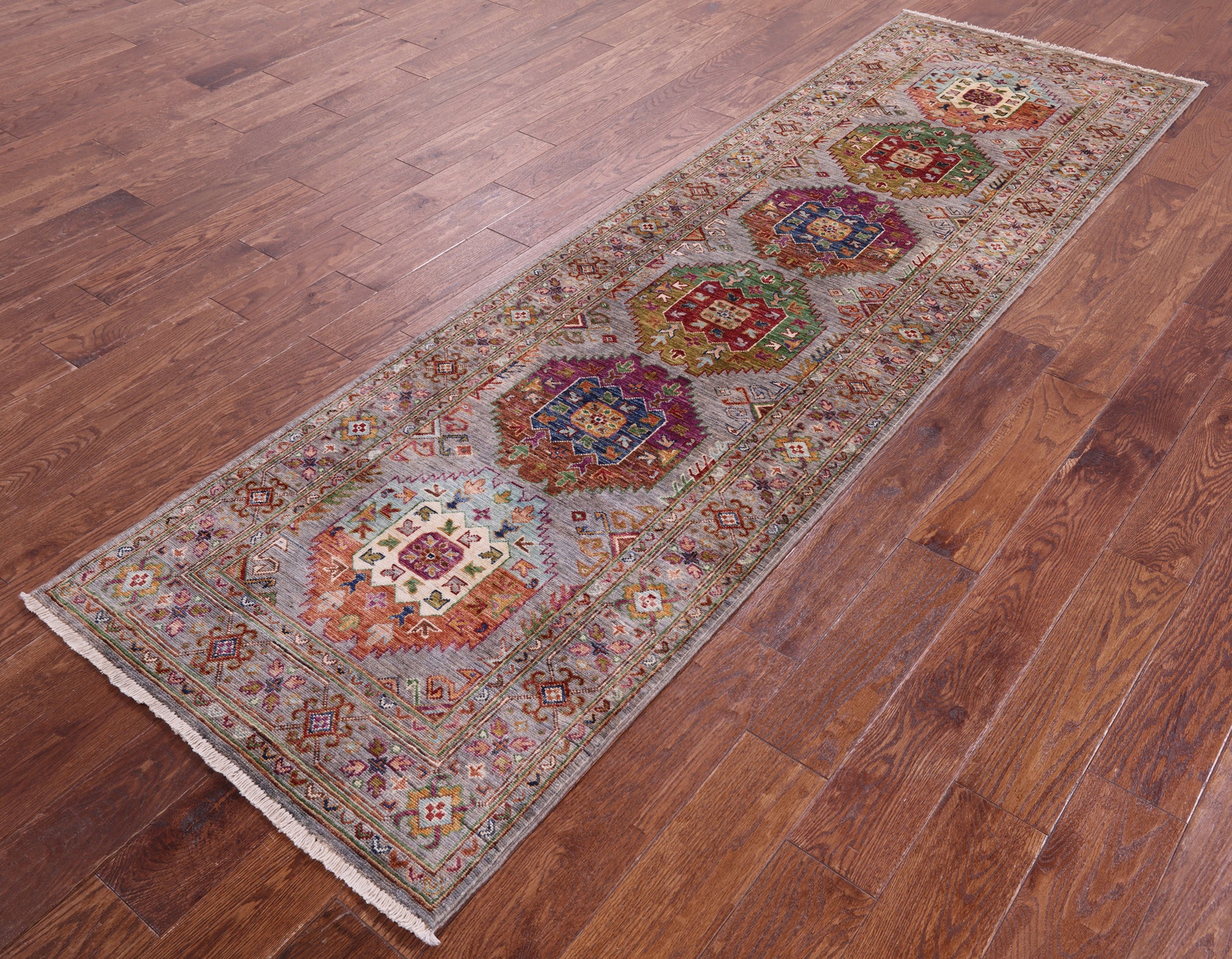 Turkmen Ersari Hand Knotted Wool Runner Rug - 2' 9" X 9' 3" - Golden Nile