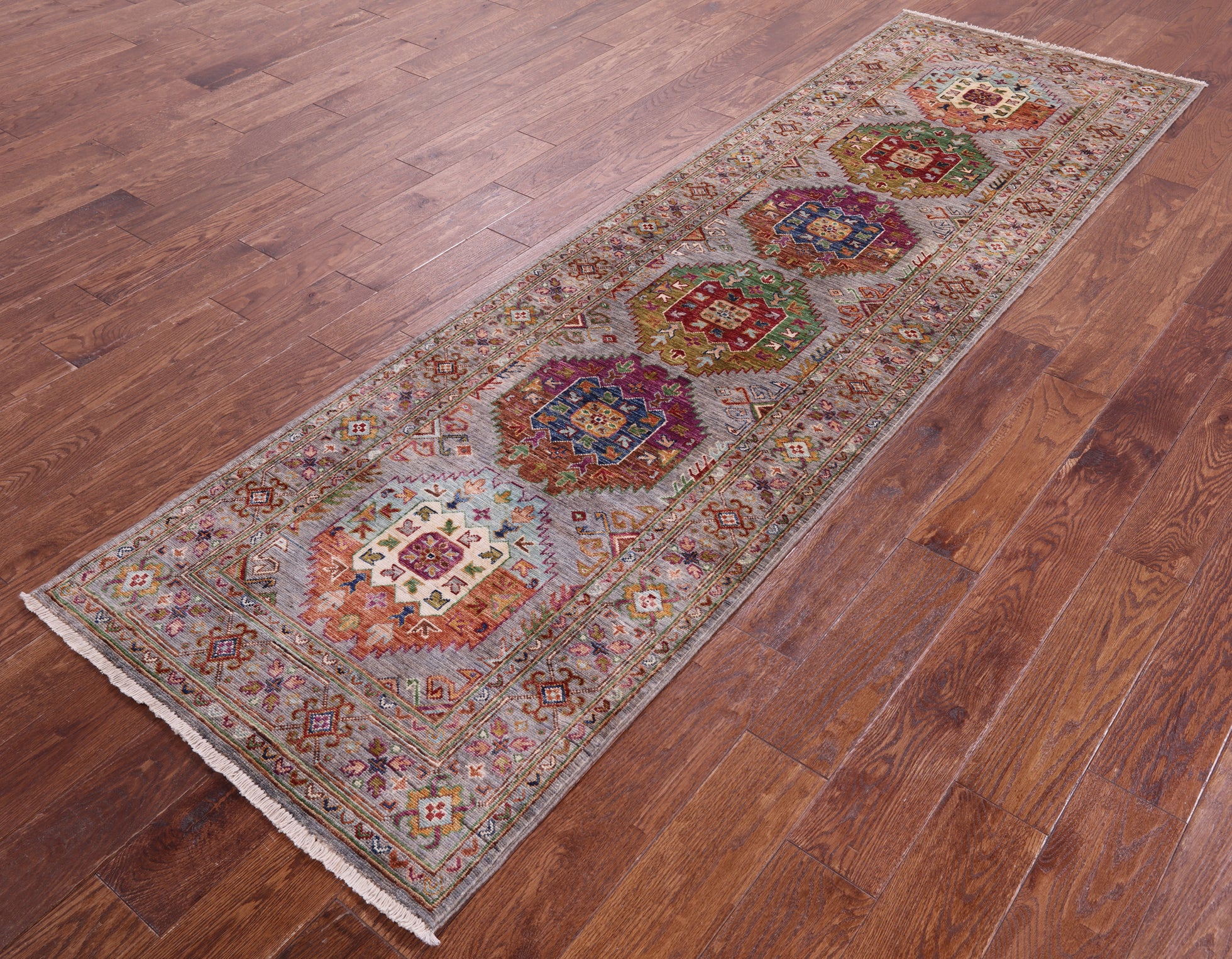 Turkmen Ersari Hand Knotted Wool Runner Rug - 2' 9" X 9' 3" - Golden Nile