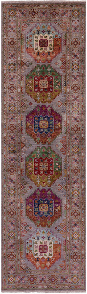 Turkmen Ersari Hand Knotted Wool Runner Rug - 2' 9" X 9' 3" - Golden Nile