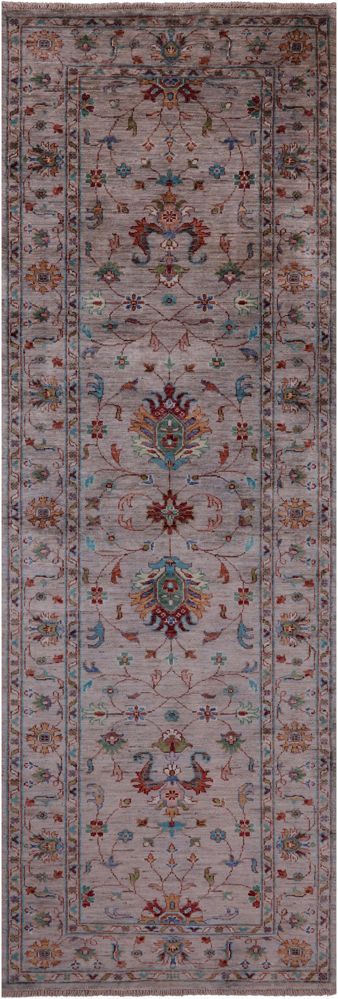 Peshawar Hand Knotted Wool Runner Rug - 2' 10" X 8' 8" - Golden Nile